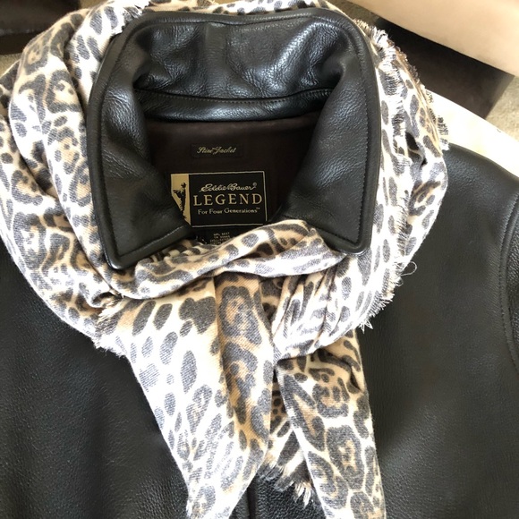 Brown Leather Bomber Jacket - Picture 2 of 8